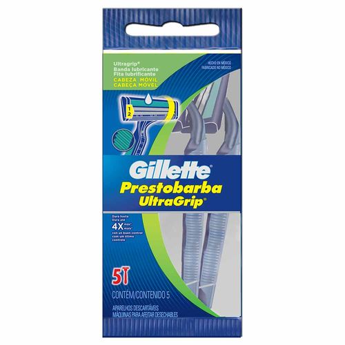 Máquina de Afeitar GILLETTE Prestobarba Ultragrip Descartable Paquete 5un