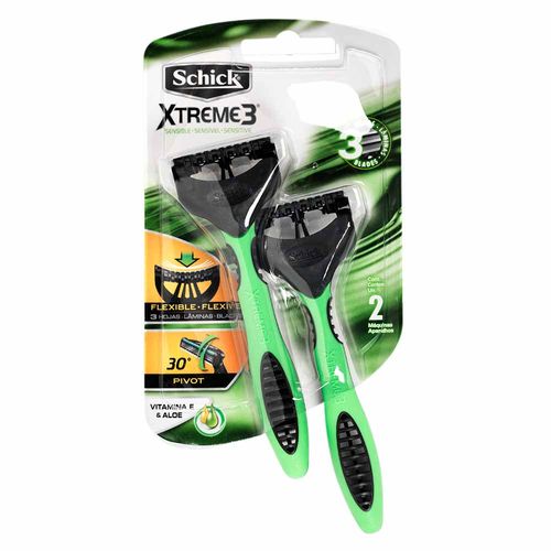 Máquina de Afeitar SCHICK Xtreme 3 Piel Delicada Paquete 2un