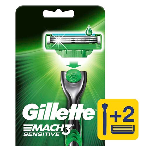 Máquina de Afeitar GILLETTE Sensitive + Repuesto Paquete 2un