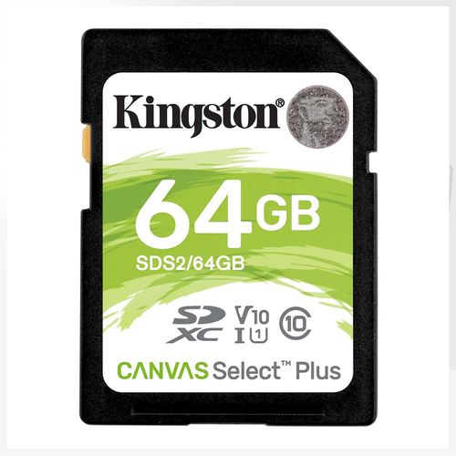 Tarjeta SD Kingston Canvas Select Plus Clase 10 U1 64GB 100MB/s