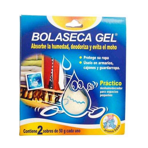 Deshumedecedor BOLASECA Gel aroma bebé Caja 50Gr Paquete 2Un