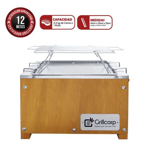 Caja China Mini + Parrilla de Varillas Niqueladas