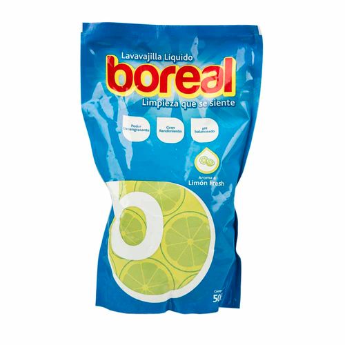 Lavavajilla líquido BOREAL Limón fresh Doypack 500Ml