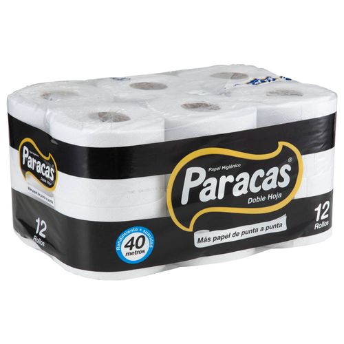 Papel Higiénico PARACAS Azul Doble Hoja Black Paquete 12un