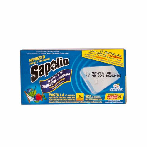 Insecticida SAPOLIO Repuesto perfumado Caja 12Un