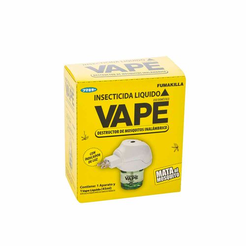 Insecticida Líquido VAPE Inalámbrico con indicador de luz Paquete 45ml