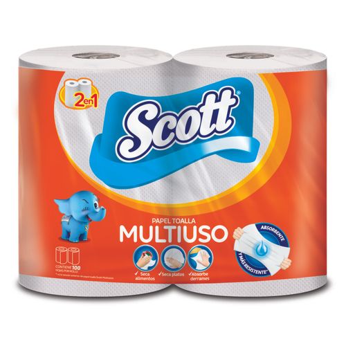 Papel Toalla SCOTT Multiusos 2 en 1 Paquete 2un