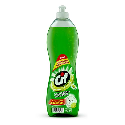 Lavavajilla líquido CIF Limón Frasco 750Ml