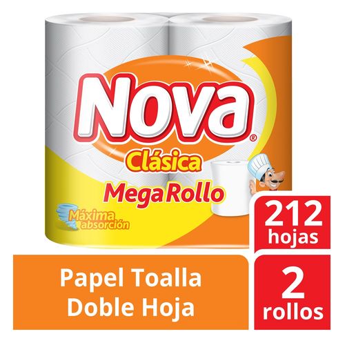 Papel Toalla NOVA Clásico Mega Rollo Paquete 2un