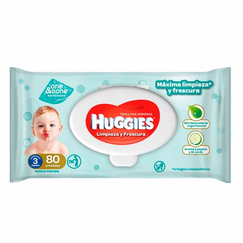 Toallitas Húmedas para Bebé HUGGIES One & Done Paquete 80un