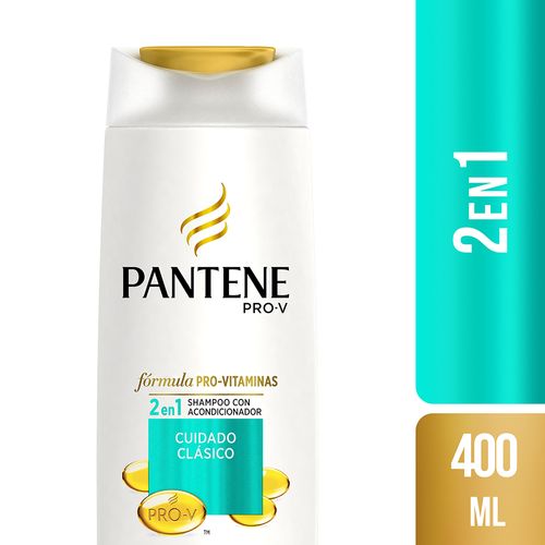 Shampoo PANTENE PRO-V 2 en 1 Cuidado Clásico Frasco 400ml