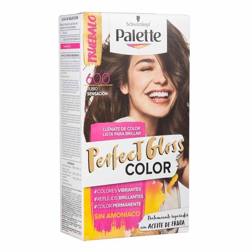 Tinte para Cabello PALETTE Perfect Gloss Color 600 Rubio Sensación Caja 1un