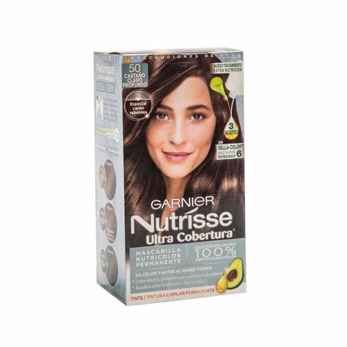 Tinte para mujer GARNIER Nutrisse 50 castaño claro profundo Caja 1Un