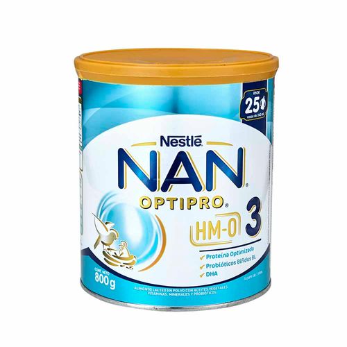 Fórmula Infantil NAN 3 Optipro Desarrollo Lata 800g