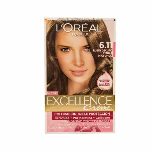 Tinte para Cabello L'ORÉAL Excellence 6.11 Rubio Oscuro Cenizo Caja 1un