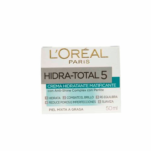 Crema Hidratante L'ORÉAL Hidra Total 5 Piel Mixta a Grasa Caja 50ml