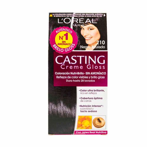 Tinte para Cabello L'ORÉAL Casting Creme Gloss 210 Negro Azulado Caja 1un