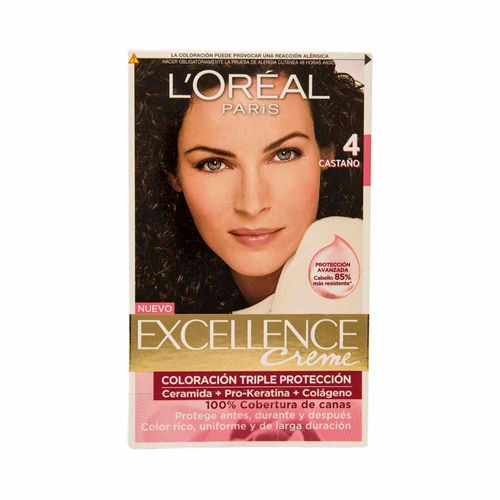 Tinte para Cabello L'ORÉAL Excellence 4 Castaño Caja 1un