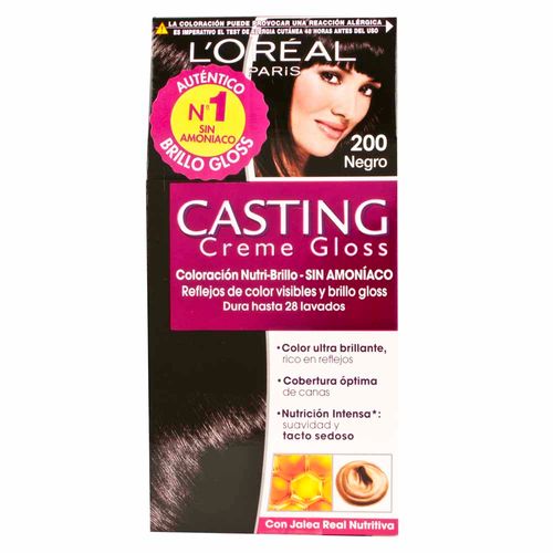 Tinte para Cabello L'ORÉAL Casting Creme Gloss 200 Negro Caja 1un