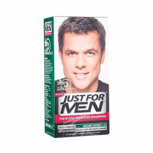 Tinte para Cabello en Shampoo JUST FOR MEN Castaño Oscuro Caja 1un