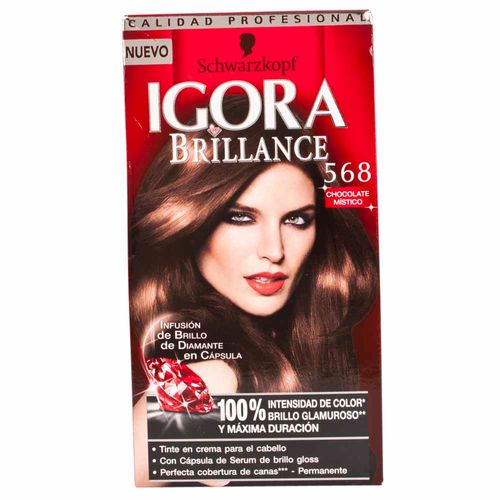 Tinte para Cabello SCHWARZKOPF Igora Brillance 568 Chocolate Místico Caja 1un