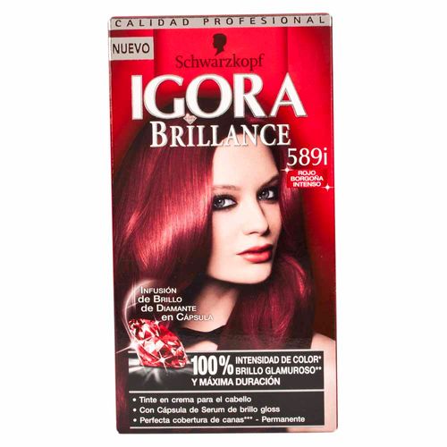 Tinte para Cabello SCHWARZKOPF Igora Brillance 589 Rojo Borgoña Intenso Caja 1un