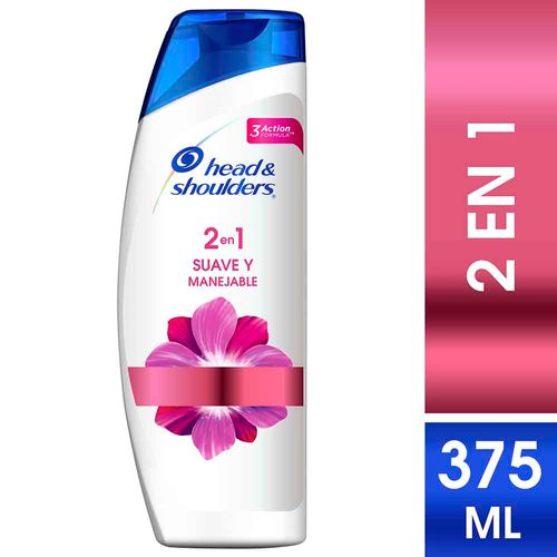 Shampoo HEAD & SHOULDERS 2 en 1 Suave y Manejable Frasco 375ml