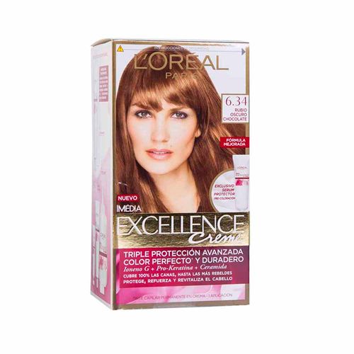 Tinte para Cabello EXCELLENCE Creme 6.34 Rubio Oscuro Chocolate Caja 1un