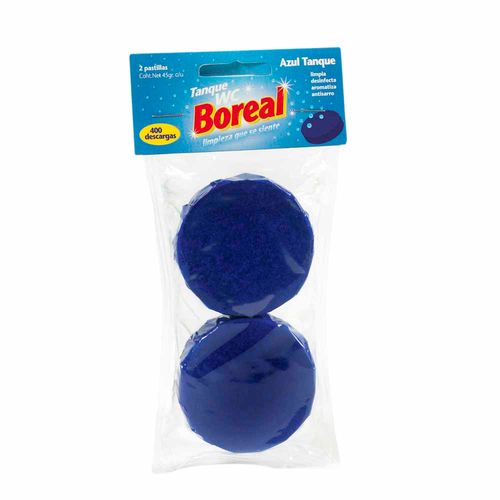 Desinfectante de Baño BOREAL Pastilla Tanque Bolsa 45g Paquete 2un