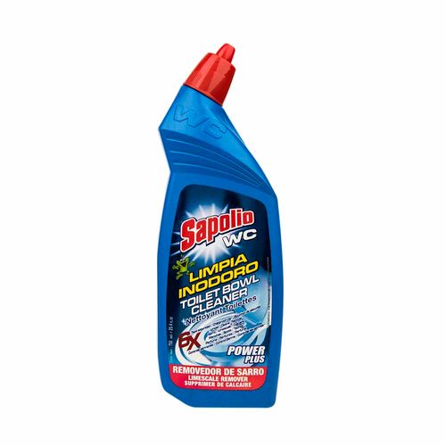 Desinfectante Líquido de Baño SAPOLIO Removedor de Sarro WC Power Plus Azul Botella 750ml