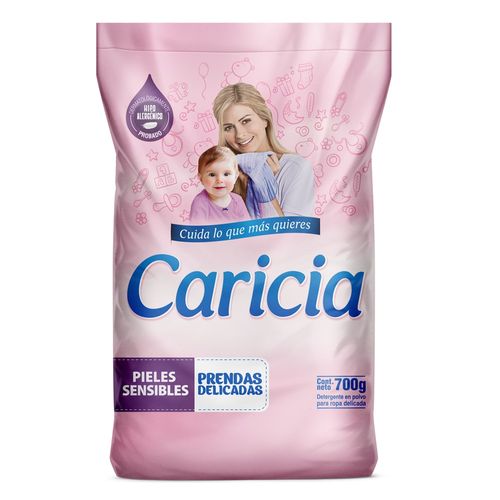 Detergente en Polvo Para Ropa Delicada CARICIA Rosa Bolsa 700g