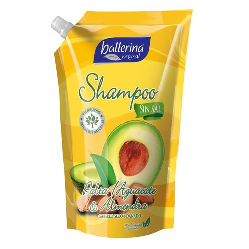 Shampoo BALLERINA Palta y Almendra Doypack 900ml