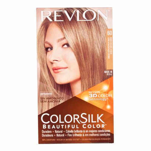 Tinte para Cabello REVLON Colorsilk 60 Rubio Cenizo Oscuro Caja 1un