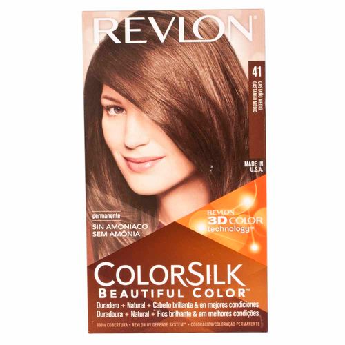 Tinte para Cabello REVLON Colorsilk 41 Castaño Medio Caja 1un