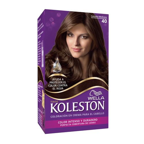 Tinte para Cabello KOLESTON Kit 40 Castaño Mediano Caja 50ml