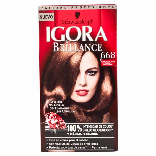 Tinte para Cabello SCHWARZKOPF Igora Brillance 668 Chocolate Imperial Caja 1un