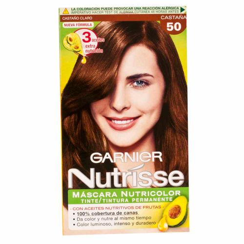 Tinte para Cabello GARNIER Nutrisse 50 Castaña Caja 1un