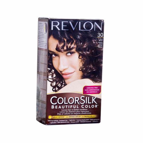 Tinte para Cabello REVLON Colorsilk 30 Castaño Oscuro Caja 1un