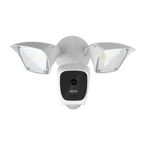 Cámara de seguridad para exteriores Nexxt Nhc-f610 ángulo de visión 85°, 2 MP, IP65 + lámparas y sensor de movimiento