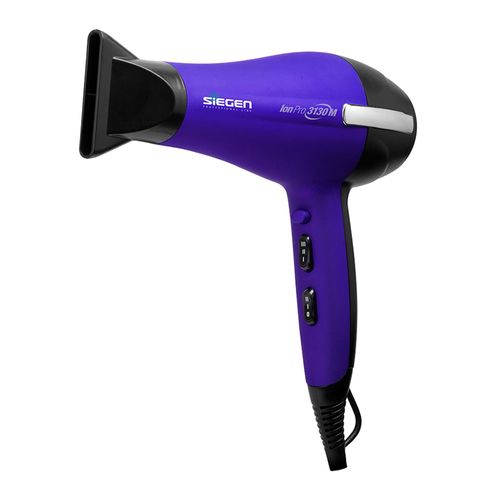 Secadora de cabello Siegen SG-3130M, 2200 W, 3 temperaturas, morado