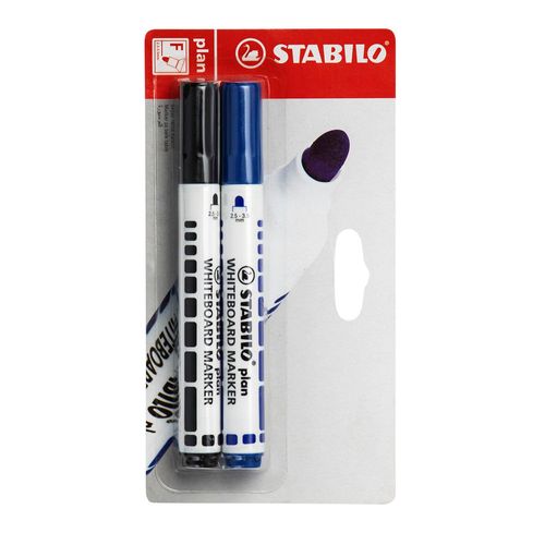Plumón para STABILO Azul y Negro Blíster 2un