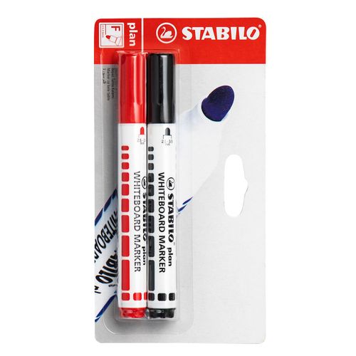 Plumón para pizarra STABILO Blister rojo y negro