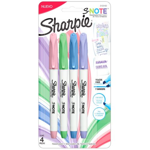 Resaltador SHARPIE Note Color Pastel Blíster 4un