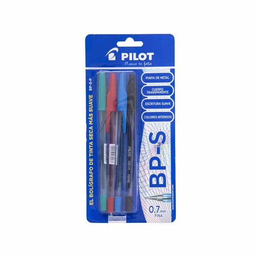 Bolígrafos PILOT Tinta Seca BP-S Blíster 4un