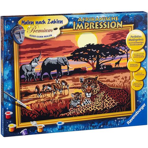Lienzo Pinta Números Deluxe África