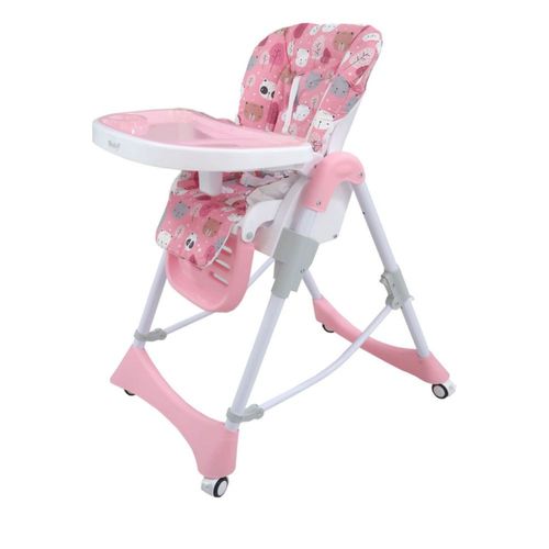 Silla De Comer Regulable Para Bebe Lori Rosa Hojas