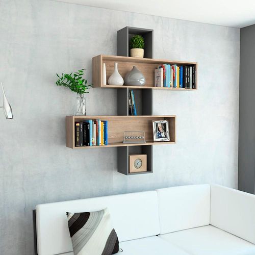 Repisa Wall 2B - Miel / Plomo