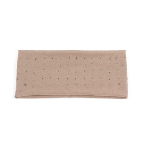 Vincha con brillos 100% algodón - beige