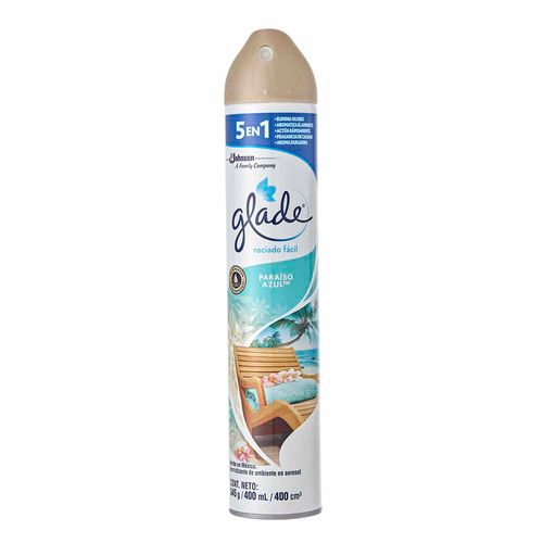 Ambientador en Aerosol GLADE Paraíso Azul Frasco 400ml