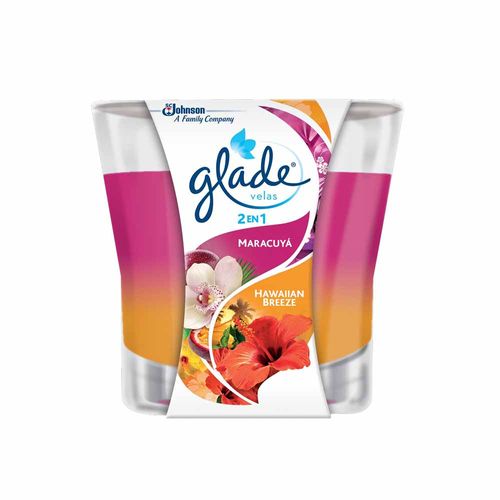 Vela Aromatizante GLADE Maracuyá y Hawaiian Breeze Paquete 96g